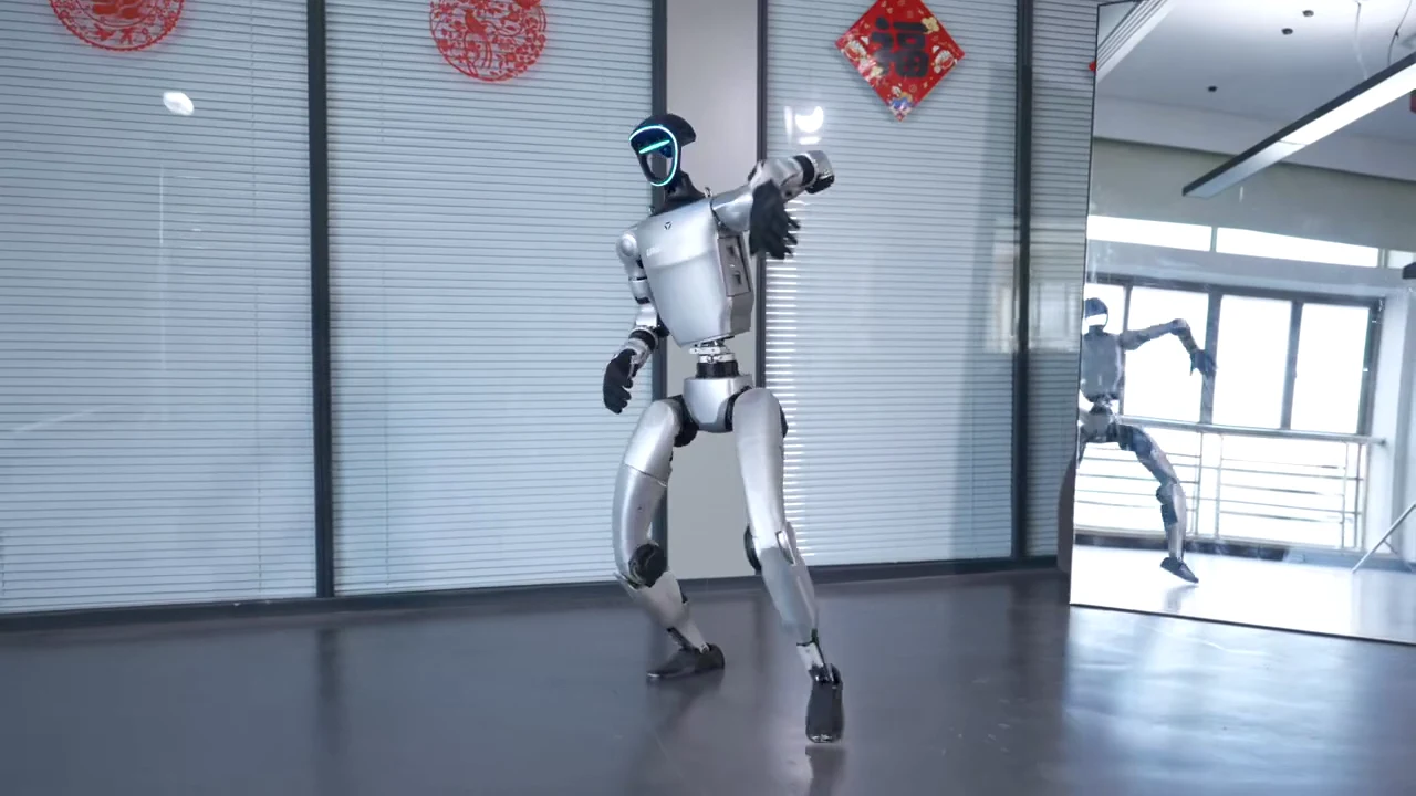 Unitree G1 humanoid robot front-facing view with five-finger dexterous hands — key specs for hire decisions