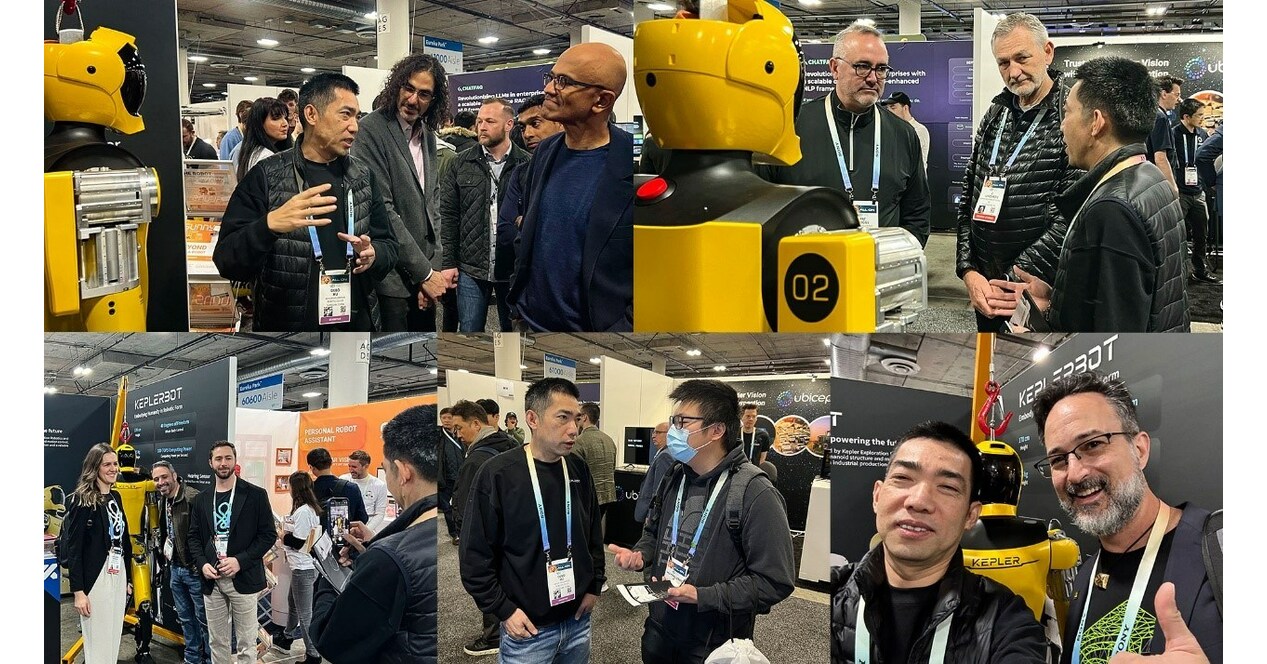 Kepler humanoid robot at CES surrounded by press and executives - the PR value of a robot at a brand launch