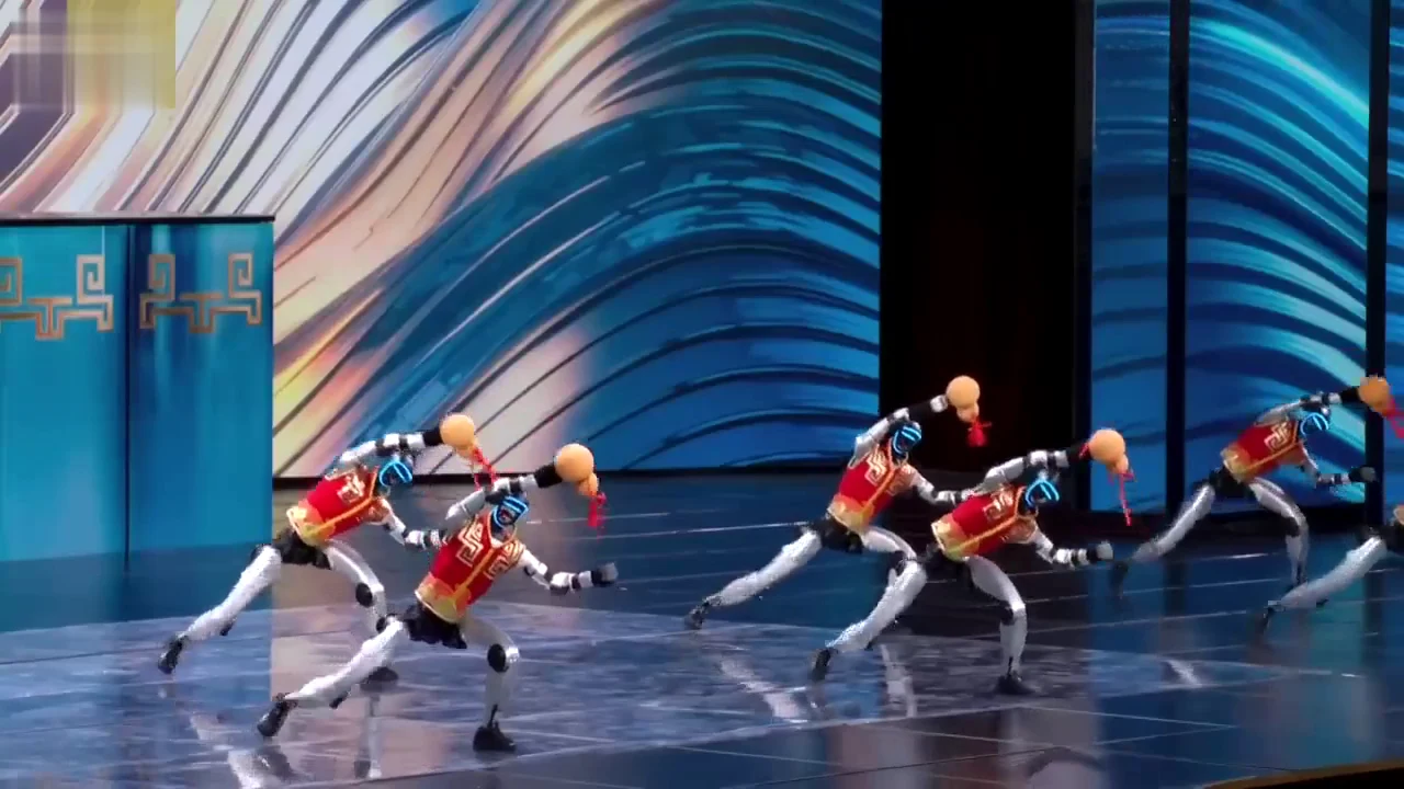 Two Unitree G1 robots on stage at event performance — humanoid robot rental at scale for brand activations