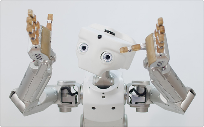 Meka Robotics M1 mobile manipulator research humanoid robot upper body with articulated arms developed for MIT CSAIL labs