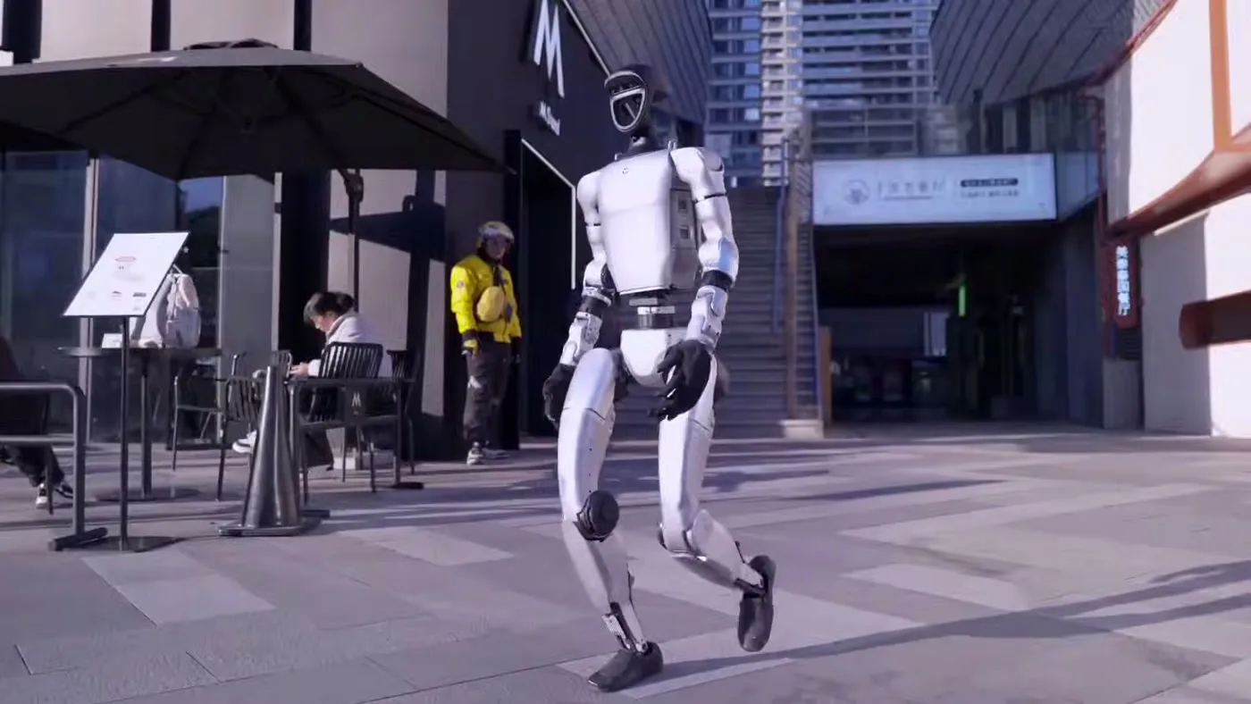 Unitree G1 humanoid robot at a formal indoor venue showing an activation moment built into a wedding timeline