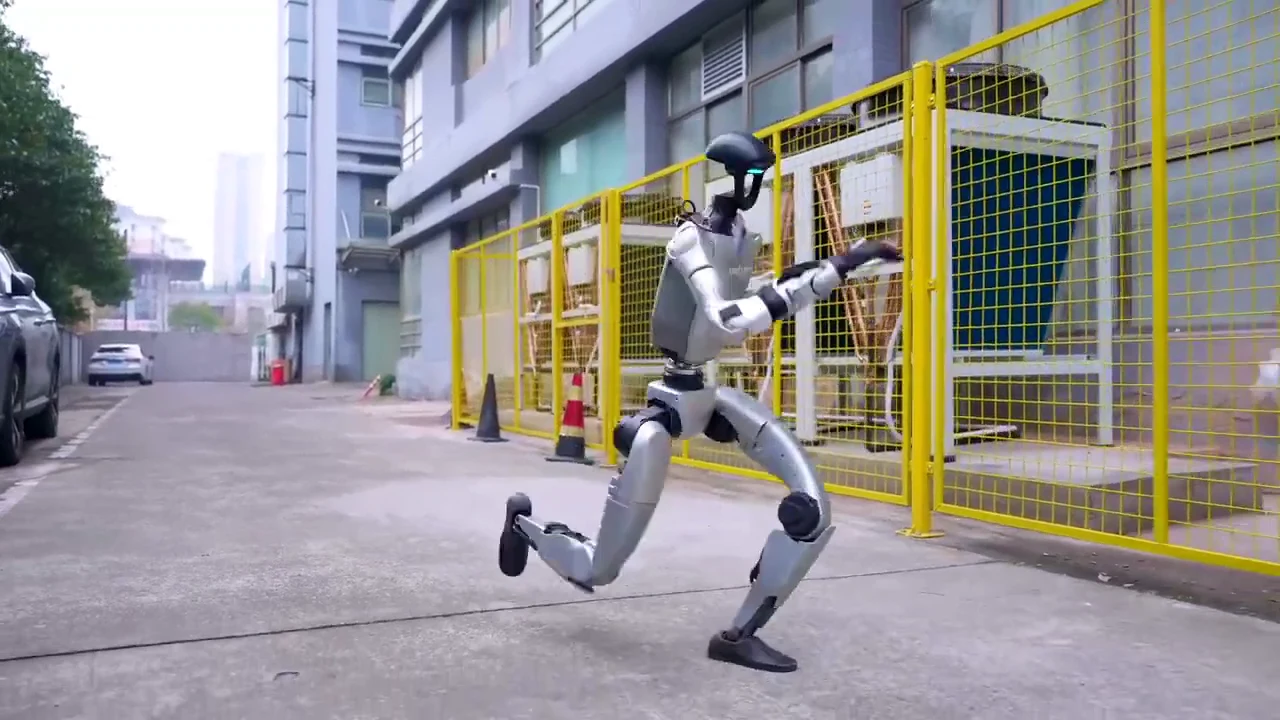 Unitree G1 humanoid robot demonstrating agility and precise movement capabilities at an event booking