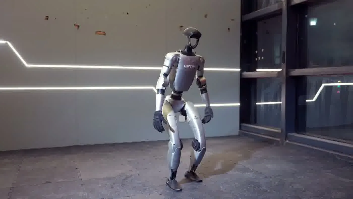 Unitree G1 humanoid robot at a luxury waterfront venue in Miami deployed for a yacht launch brand activation event
