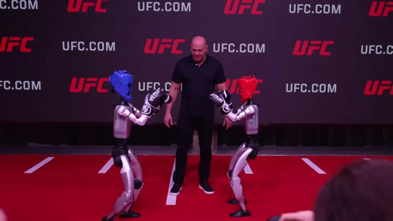 Unitree G1 humanoid robot at a press event meeting celebrity guests and generating earned media coverage